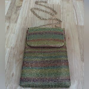 Elegant Multicolor Rhinestone Crossbody Bag